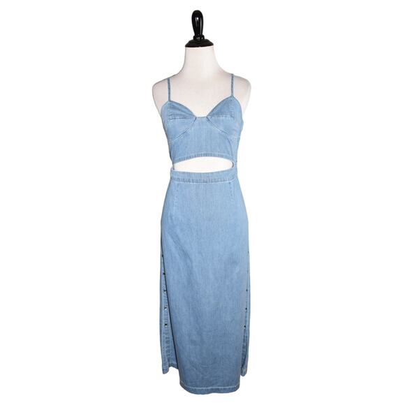 3X1 NEW $379 Peekaboo Chambray Midi Dress in Augustine Small - Picture 1 of 5